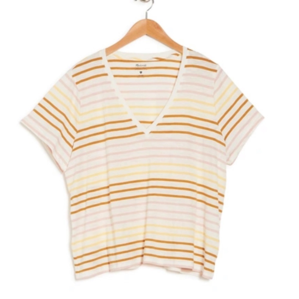 Madewell V-Neck Striped Tee NWT - Picture 7 of 7